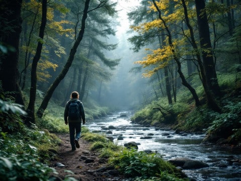 الصحة من خلال المشي في الغابة