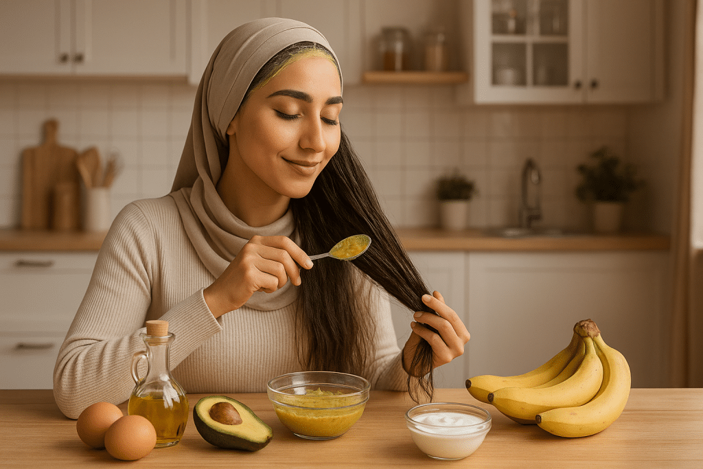 روتين أسبوعي للشعر الجاف: 7 أيام سحرية بمكونات مطبخك لنتائج مذهلة